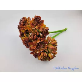 Kövirózsás 6 szálas dekor köteg 28 cm - Narancs