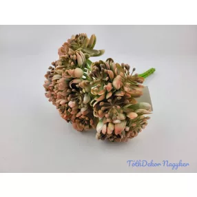 Kövirózsás 6 szálas dekor köteg 28 cm - Barack