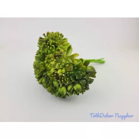 Kövirózsás 6 szálas dekor köteg 28 cm - Sötétzöld