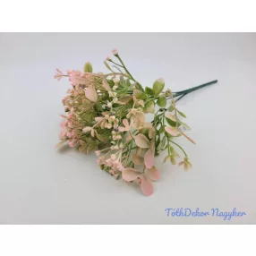 Bogyós 5 ágú műzöld csokor 29 cm - Rózsaszín