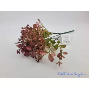 Bogyós 5 ágú műzöld csokor 29 cm - Bordó