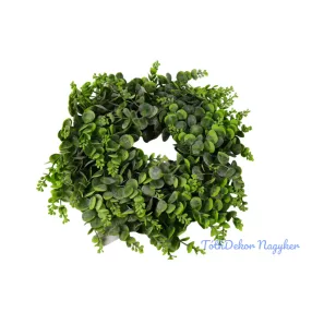 Hamvas eukaliptuszos műzöld koszorú 35 cm