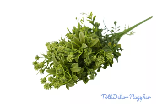 Rezgős 6 ágú műzöld bokor 36cm - Zöld