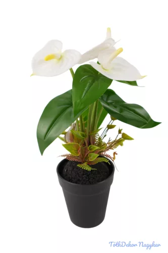 Cserepes gumi flamingó 30cm - Fehér