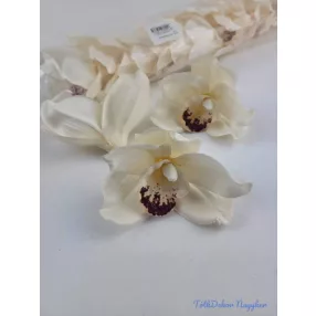 Cymbidium orchidea selyem fej D10 cm - Krém