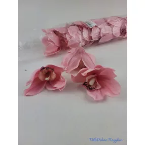 Cymbidium orchidea selyem fej D10 cm - Barackos Rózsaszín