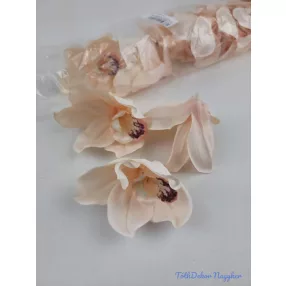Cymbidium orchidea selyem fej D10 cm - Halvány Barack