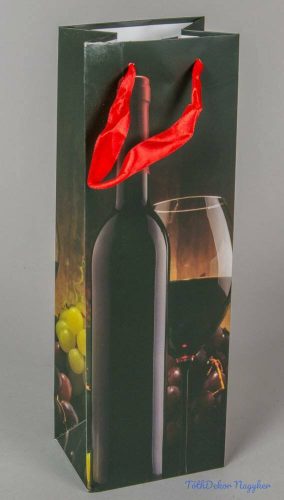 Italos tasak boros palack mintájú ajándék tasak 12x36cm