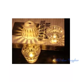 Poharas LED mécses meleg fényű 6,7x5cm - Kristály