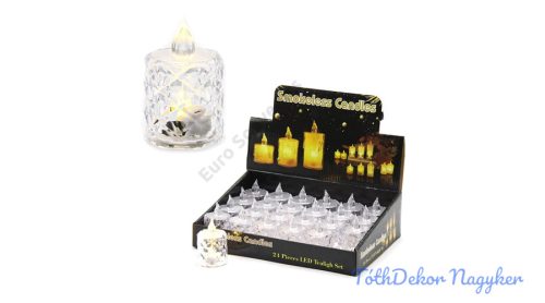 LED gyertya melegfényű 4x6,5cm - Pikkelyes