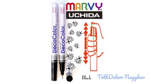 Marvy DecoColor lakkfilc tűhegyű 140S - Fekete