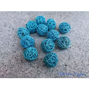 Rattan golyó dekoráció 3 cm - Kék