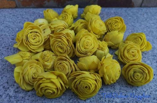Shola Beauty Rose 30 db 4 cm - Sárga szárazvirág fej