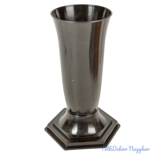 Műanyag talpas sírváza D15cm M34cm - Grafit