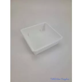 Kocka műanyag tál 1/2 tűzőhabos 11x11cm - Fehér