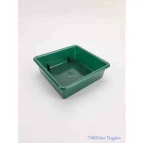 Kocka műanyag tál 1/2 tűzőhabos 11x11cm - Zöld