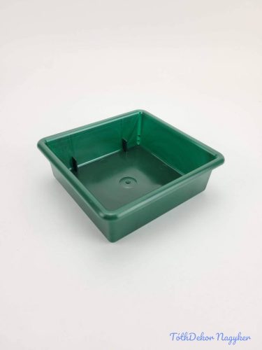 Kocka műanyag tál 1/2 tűzőhabos 11x11cm - Zöld
