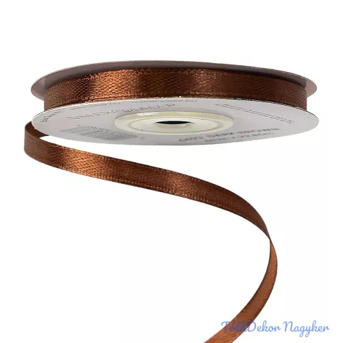 Szatén szalag 6 mm x 22.86 m - Sötétbarna