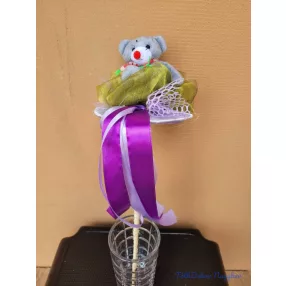   Ballagási csokor szizál tölcséres plüss figurával 40 cm - 22