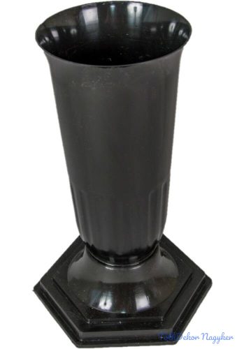 Talpas váza Sírváza műanyag D15cm M34cm - Fekete