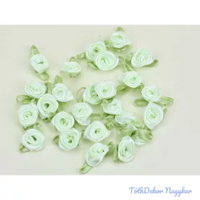 Szatén rózsa virágfej 2 cm - Menta