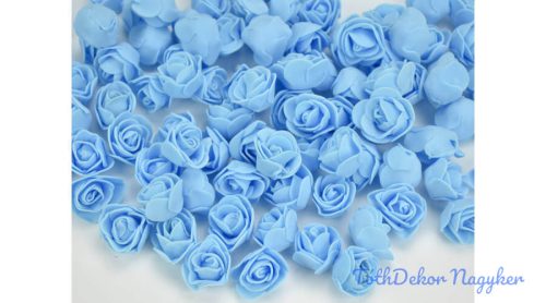 Polifoam rózsafej midi habrózsa 3 cm - Égkék