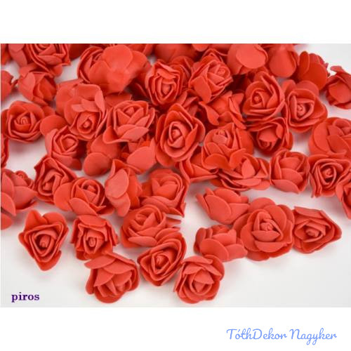 Polifoam rózsafej midi habrózsa 3 cm - Piros