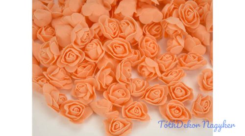 Polifoam rózsa fej midi virágfej habvirág 3 cm barack habrózsa