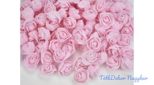 Polifoam rózsa fej midi virágfej habvirág 3 cm babarózsaszín habrózsa