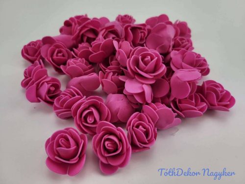 Polifoam rózsa fej midi virágfej habvirág 3 cm habrózsa - Pink