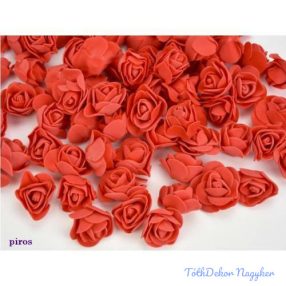   Polifoam rózsa fej midi virágfej habvirág 3 cm piros habrózsa