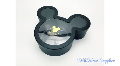 Mickey egér ablakos fedelű papírdoboz 33,5x29x10 cm - Fekete