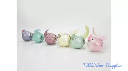 Színes duci madárka csipeszes figura 6x15cm