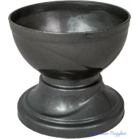 Műanyag nagy talpas kerek tál szürke D15cm M13,5cm