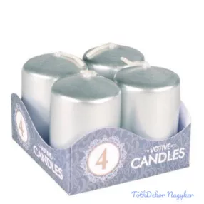 Adventi gyertya 4db/csomag - Metál Ezüst