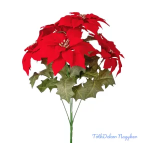 Mikulásvirág csokor, 36cm magas - Piros