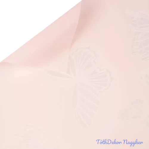 Pillangós matt fólia ív 57 x 57cm, 20db - Púder rózsaszín