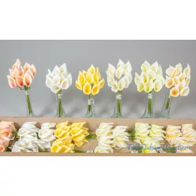 Polifoam kála 10 szálas 7 cm fejű kötegelt csokor 25 cm