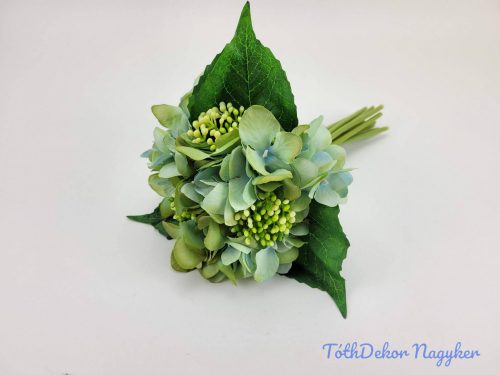 Hortenzia 9 ágú selyem köteg 28 cm - Türkiz