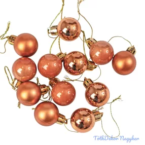 Karácsonyi gömb szett 12 db-os 2,5cm - Világosbarna