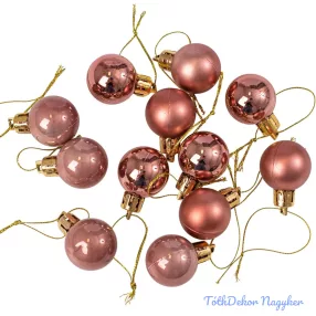 Karácsonyi gömb szett 12 db-os 2,5cm - Rose gold