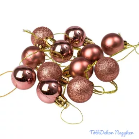 Karácsonyi gömb szett 12 db-os 2,5cm - Rosegold