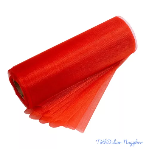 Organza tekercs 12cm x 10m - Piros
