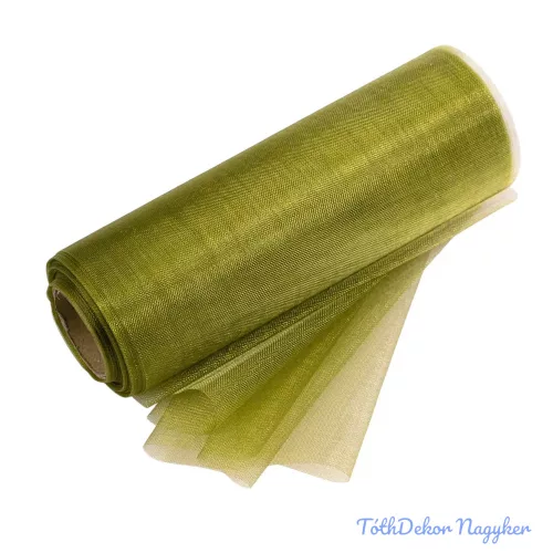 Organza tekercs 12cm x 10m - Olivazöld