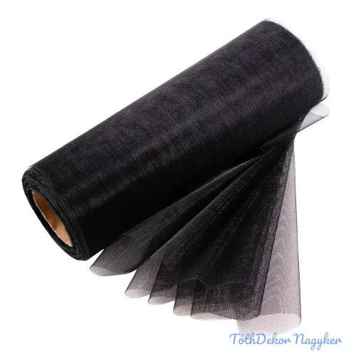Organza tekercs 12cm x 10m - Fekete