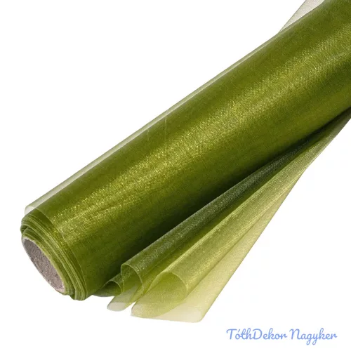 Organza tekercs 24cm x 10m - Olivazöld