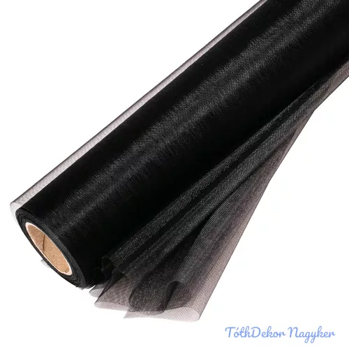 Organza tekercs 24cm x 10m - Fekete