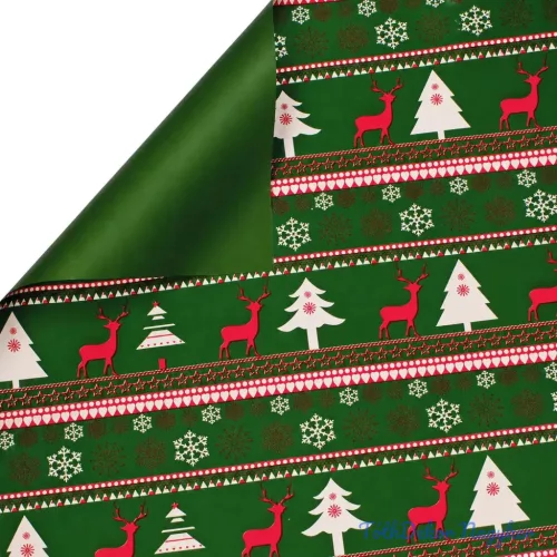 Karácsonyi mintás fólia ív 57cm x 57cm, 20db - Sötét zöld#2