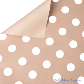 Pöttyös fólia tekercs 58cm x 10m - Natúr / Fehér