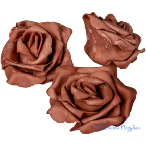 Polifoam rózsa fej virágfej habvirág 8 cm barna habrózsa